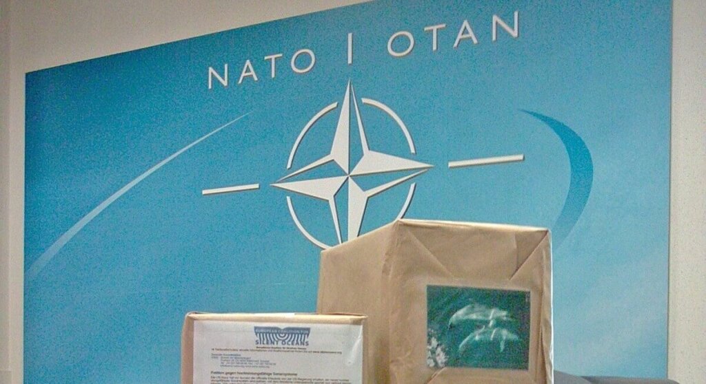 NATO: Petitionsübergabe Unterwasserlärm