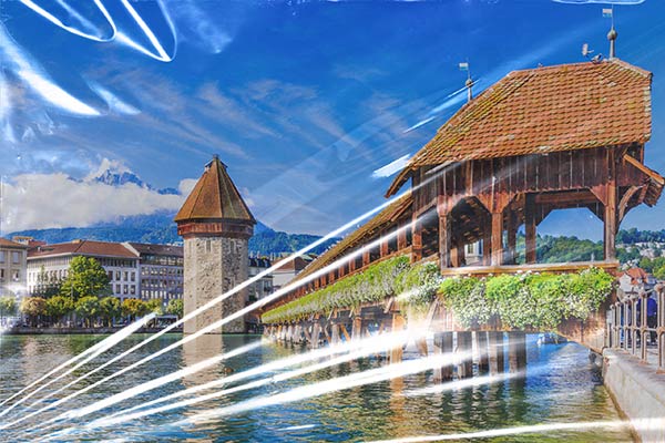 Plastik Schweiz Kappelbrücke Luzern