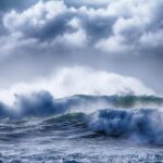 Wellen während Sturm im Pazifik