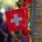 Schweizer Fahne aus Plastik